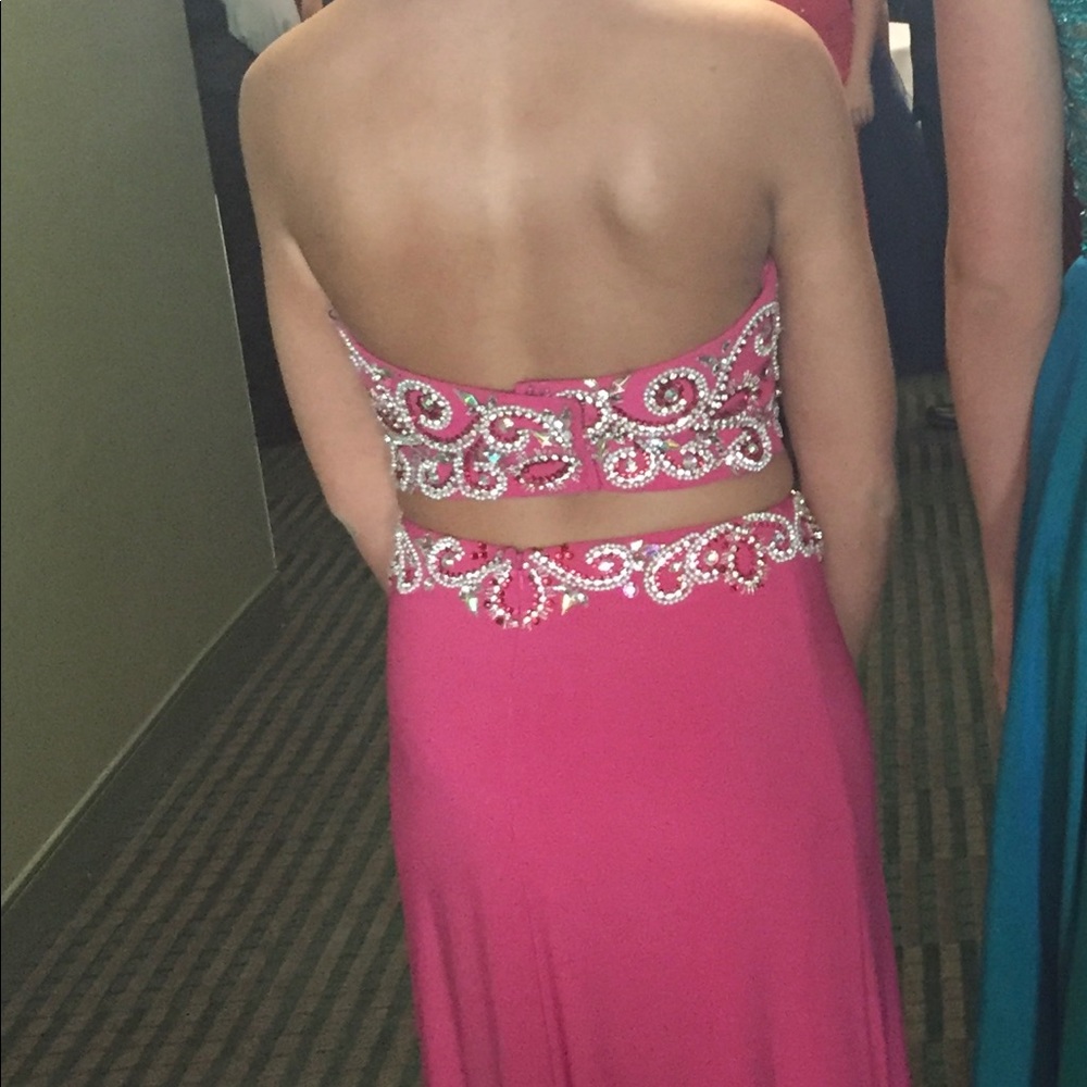 Pink 2-piece prom dress - Picture 2 of 2